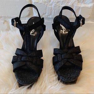 LIKE NEW! YSL Glitter Tribute Sandal